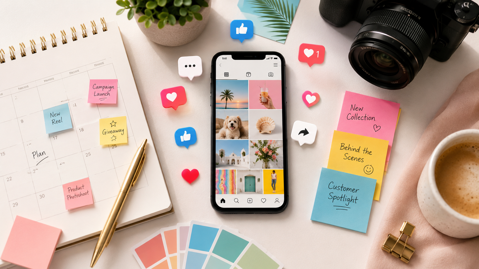 Coordinated social media campaign content across digital platforms