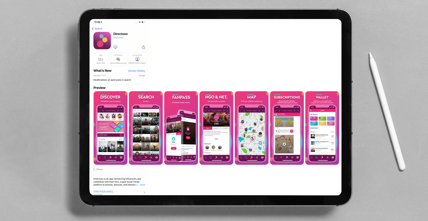 Directooo iOS App Store presentation screens