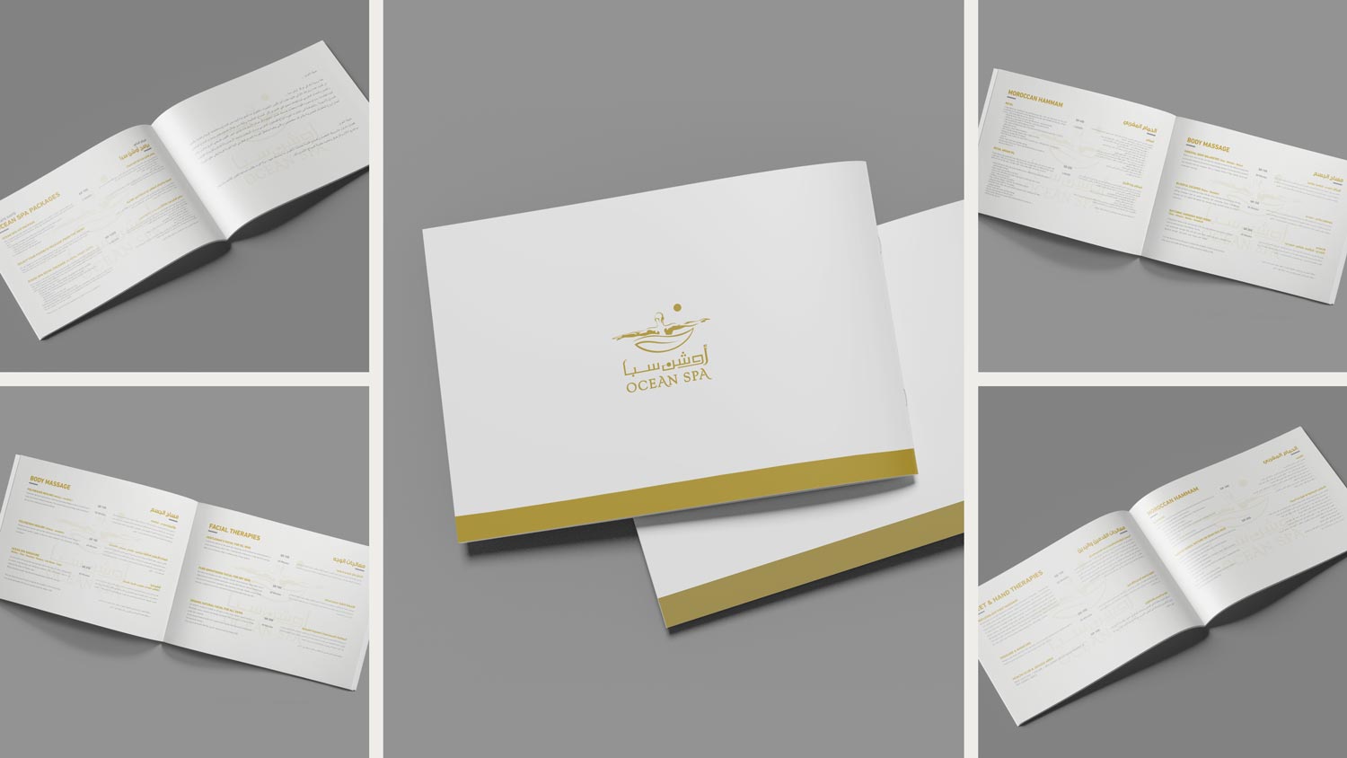 Ocean Spa Menu design portfolio project