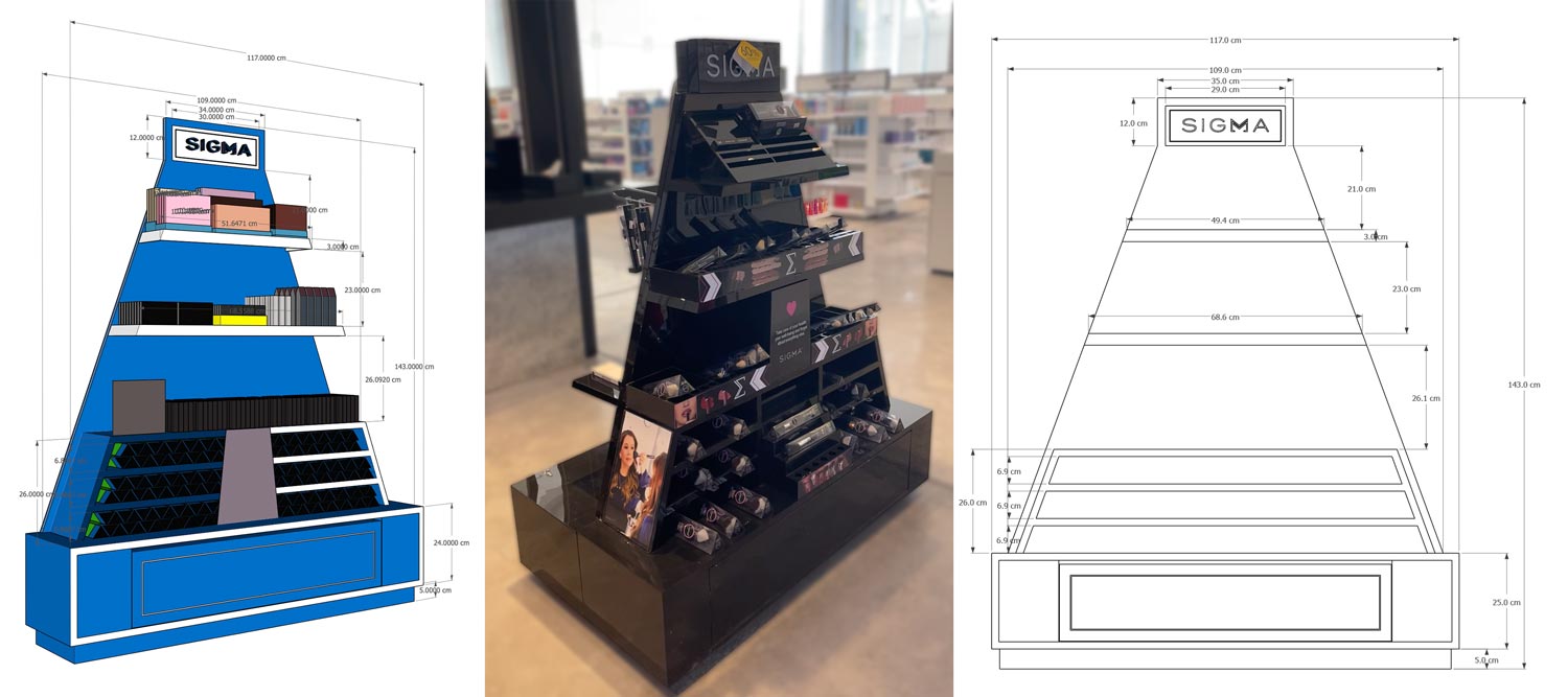 Sigma Makeup Stand design portfolio project